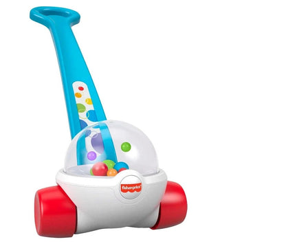 Fisher-Price Baby & Toddler Toy Corn Popper Blue Push-Along with Ball 2-Piece As