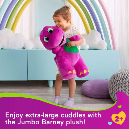 Fisher-Price Barney's World Jumbo Barney Plush, 26-inch Figure, Large Scale & Soft Texture