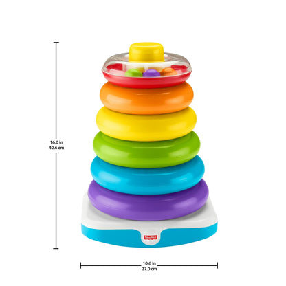 Fisher-Price Giant Rock-a-Stack Infant and Toddler Stacking Toy, 14+ Inches Tall, Baby Toy for 12 months and up