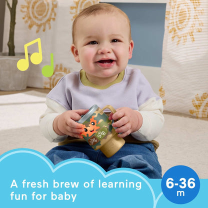 Fisher-Price Laugh & Learn Wake up & Learn Coffee Mug Baby & Toddler Toy with Music & Lights