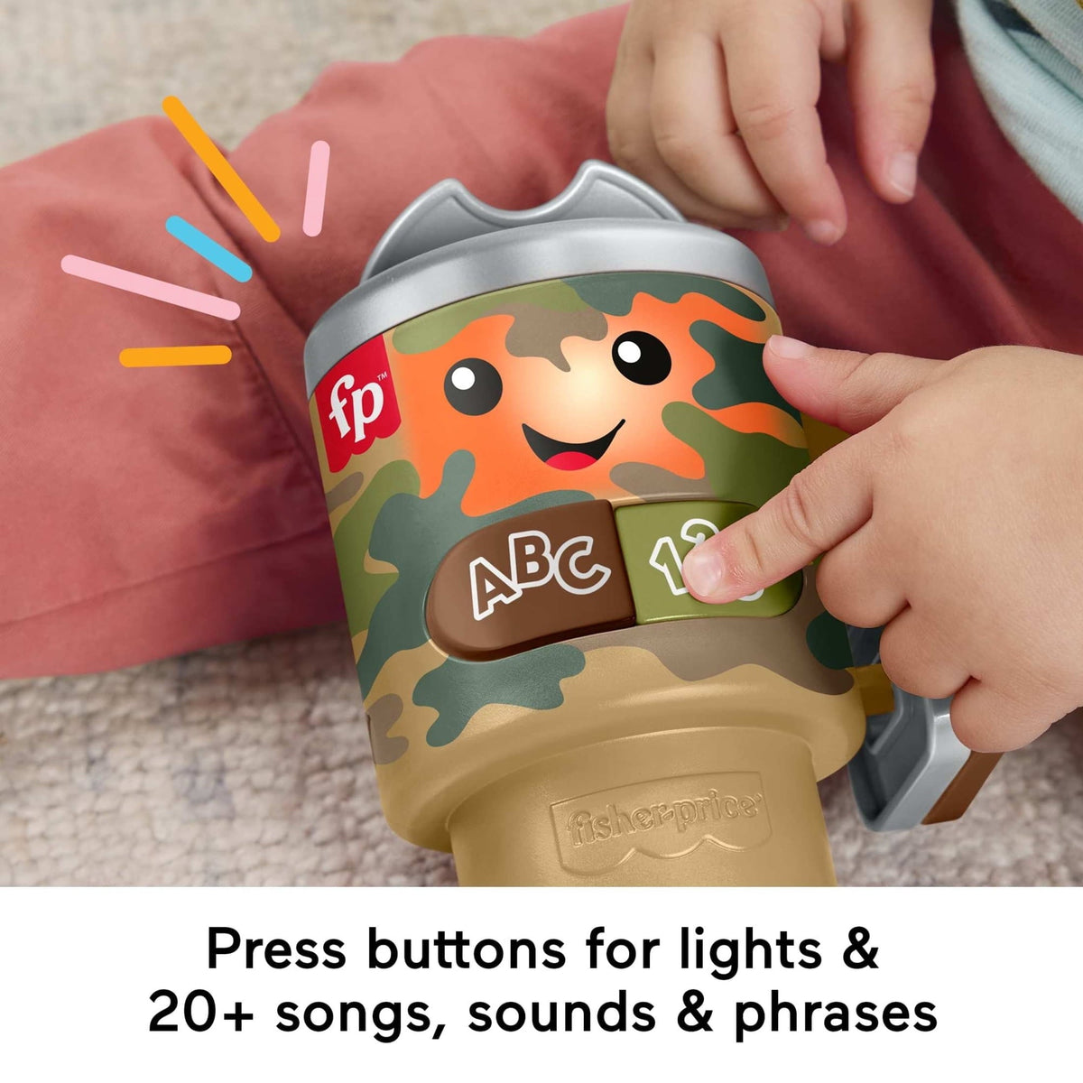 Fisher-Price Laugh & Learn Wake up & Learn Coffee Mug Baby & Toddler Toy with Music & Lights