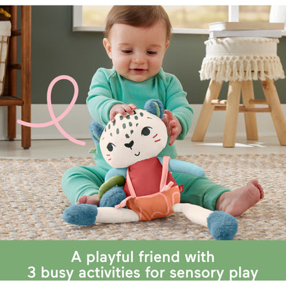 Fisher-Price Planet Friends Spotting Fun Snow Leopard Baby Sensory Toy for Newborns and Infant