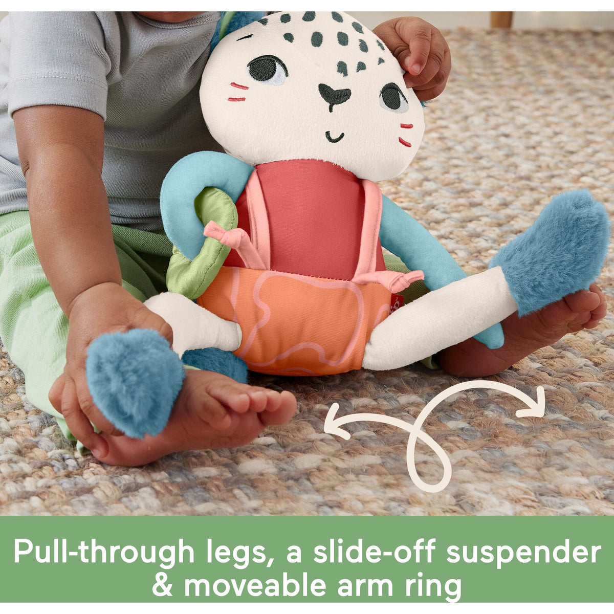 Fisher-Price Planet Friends Spotting Fun Snow Leopard Baby Sensory Toy for Newborns and Infant