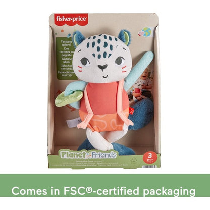 Fisher-Price Planet Friends Spotting Fun Snow Leopard Baby Sensory Toy for Newborns and Infant