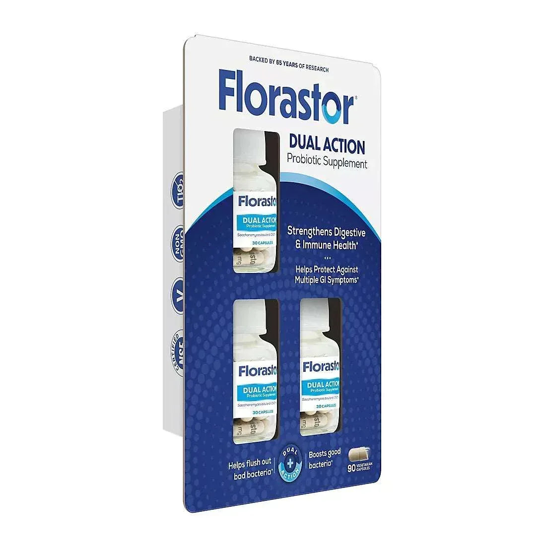 Florastor Daily Probiotic Supplement with Saccharomyces Boulardii CNCM I-745, 90 Count