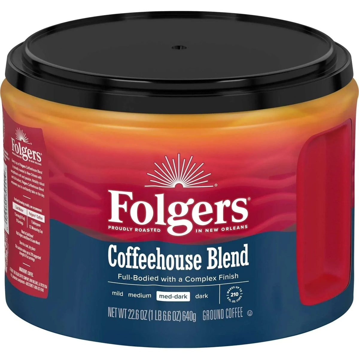 Folgers Colombian Ground Coffee, Medium Roast, 22.6 oz Canister