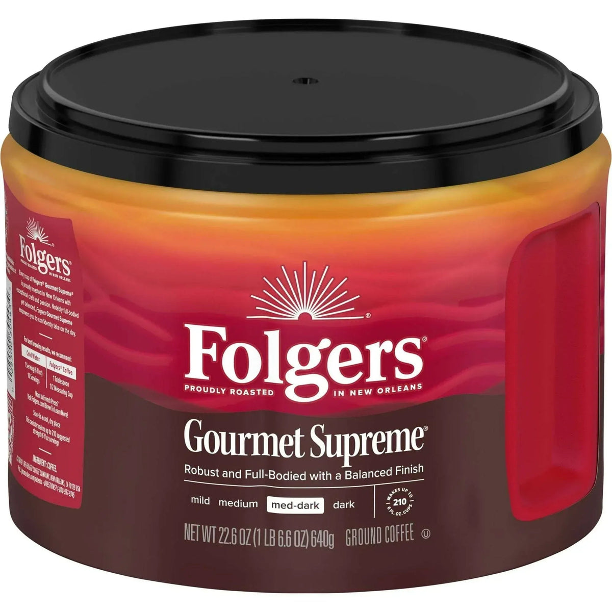 Folgers Colombian Ground Coffee, Medium Roast, 22.6 oz Canister