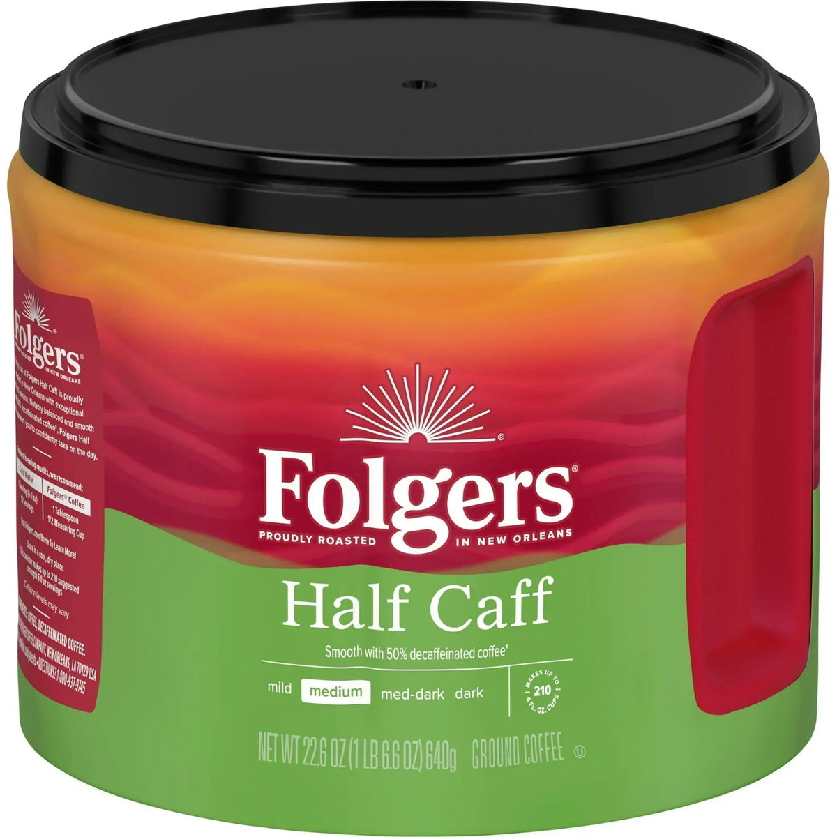 Folgers Colombian Ground Coffee, Medium Roast, 22.6 oz Canister