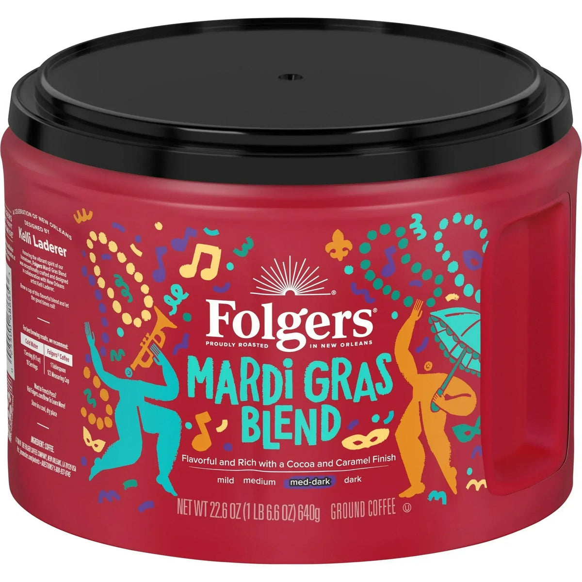 Folgers Colombian Ground Coffee, Medium Roast, 22.6 oz Canister