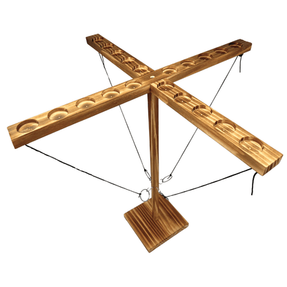 Four Player Hook & Ring Toss Game, 24-Inch Height, for All Ages, by MinnARK