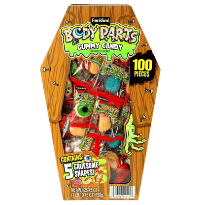 Frankford Body Parts Gummy Candy Coffin Box, 100 pcs.