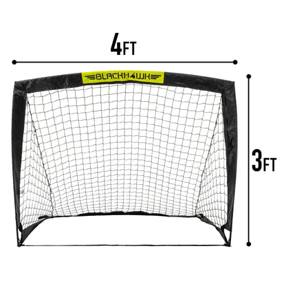 Franklin Sports Blackhawk Soccer Goal - Pop up - Foldable - 4' x 3' Mini Soccer Net - Black