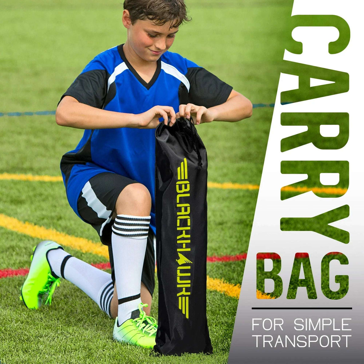 Franklin Sports Blackhawk Soccer Goal - Pop up - Foldable - 4' x 3' Mini Soccer Net - Black