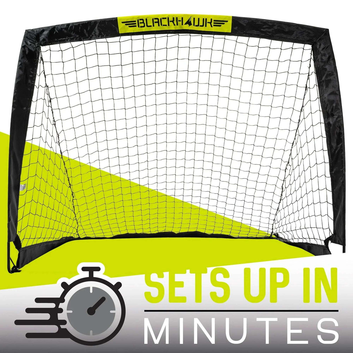Franklin Sports Blackhawk Soccer Goal - Pop up - Foldable - 4' x 3' Mini Soccer Net - Black