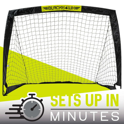 Franklin Sports Blackhawk Soccer Goal - Pop up - Foldable - 4' x 3' Mini Soccer Net - Black