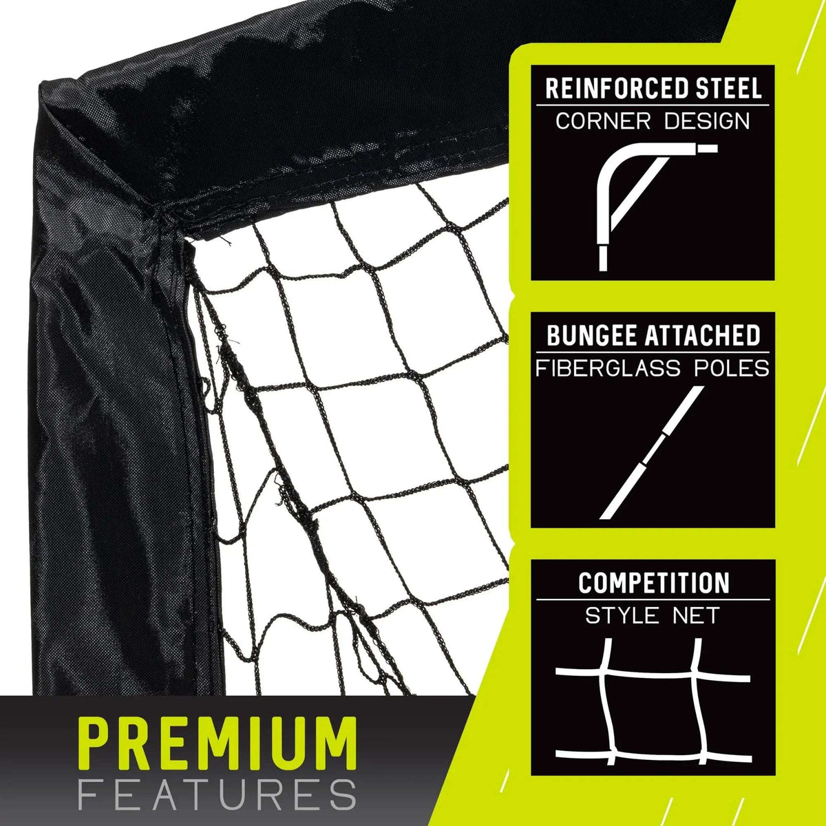 Franklin Sports Blackhawk Soccer Goal - Pop up - Foldable - 4' x 3' Mini Soccer Net - Black