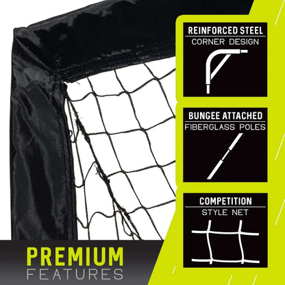 Franklin Sports Blackhawk Soccer Goal - Pop up - Foldable - 4' x 3' Mini Soccer Net - Black