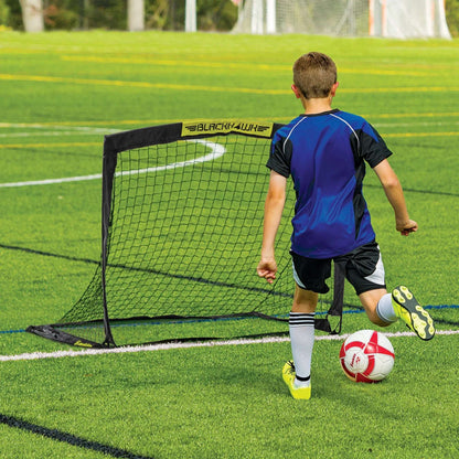 Franklin Sports Blackhawk Soccer Goal - Pop up - Foldable - 4' x 3' Mini Soccer Net - Black