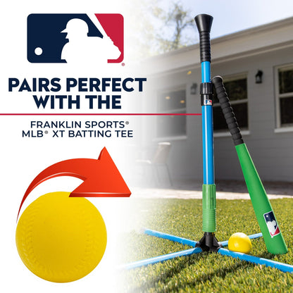 Franklin Sports Kids Foam Baseballs - XT Batting Tee Replacement Foam Baseballs + Teeballs for Kids + Toddlers - Soft Toy Baseballs for Boys + Girls