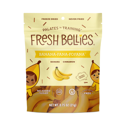 Fresh Bellies Banana-Fana-Fofana Freeze-Dried Toddler Snack, 0.75 oz, Resealable Pouch, 3 Ingredients, Vegan, Gluten-Free