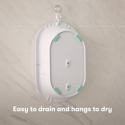 Frida Baby 4 in 1 Grow with Me Baby Bathtub for Newborn to Toddler, White, Rigid Baby Bath, Unisex