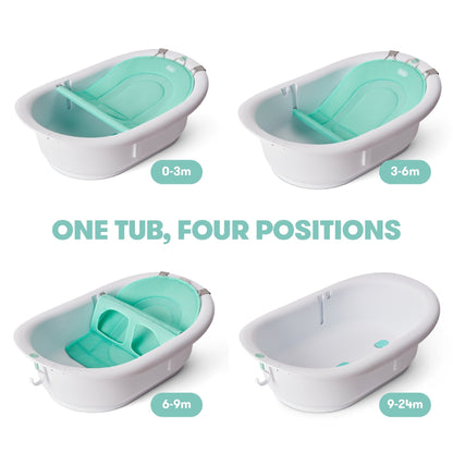 Frida Baby 4 in 1 Grow with Me Baby Bathtub for Newborn to Toddler, White, Rigid Baby Bath, Unisex