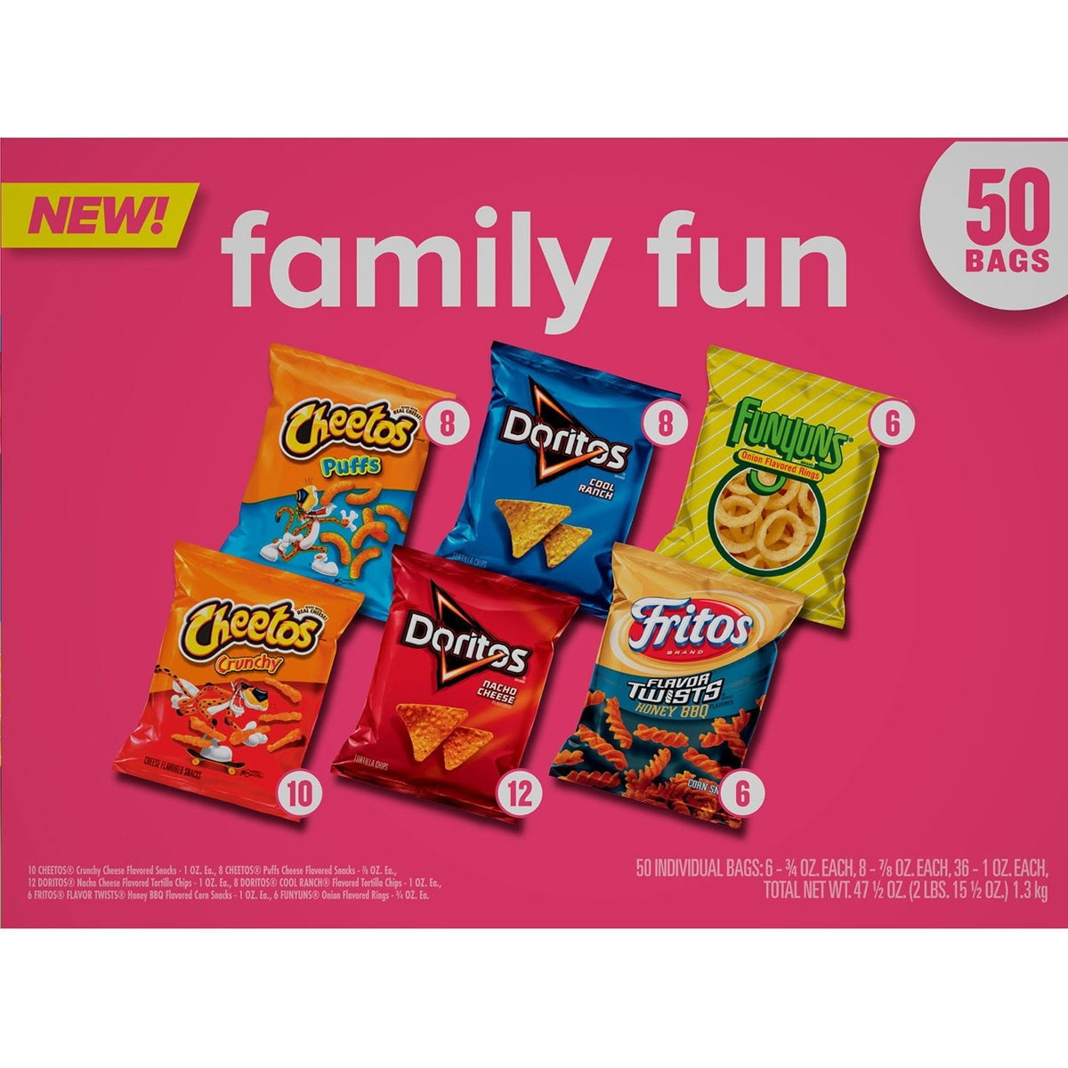 Frito Lay Family Fun Snack Mix Variety Pack, 50 pk.