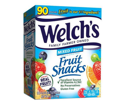 Welch's Fruit Snacks, Mixed Fruit, 0.8 oz (90-pk)