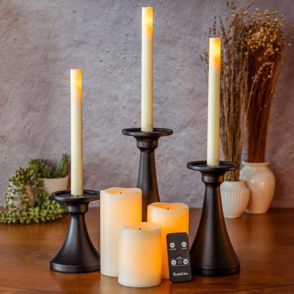 Fusion Tapers, Pillars, Holders and Remote, 9-piece Set
