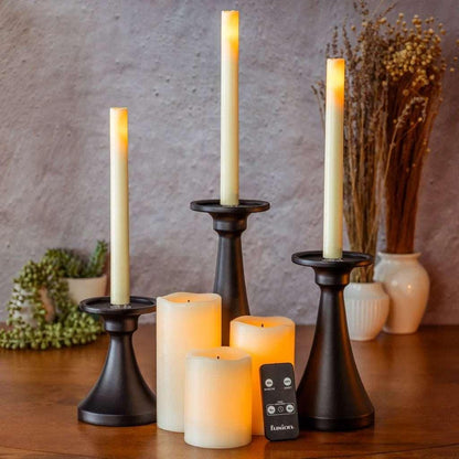 Fusion Tapers, Pillars, Holders and Remote, 9-piece Set