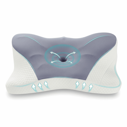 GIANNA Ergonomic Cervical Memory Foam Pillow for Neck and Shoulder Pain Relief, Cooling Contour Orthopedic Support Pillow with Breathable Washable Cover, Queen Size, Dark Gray