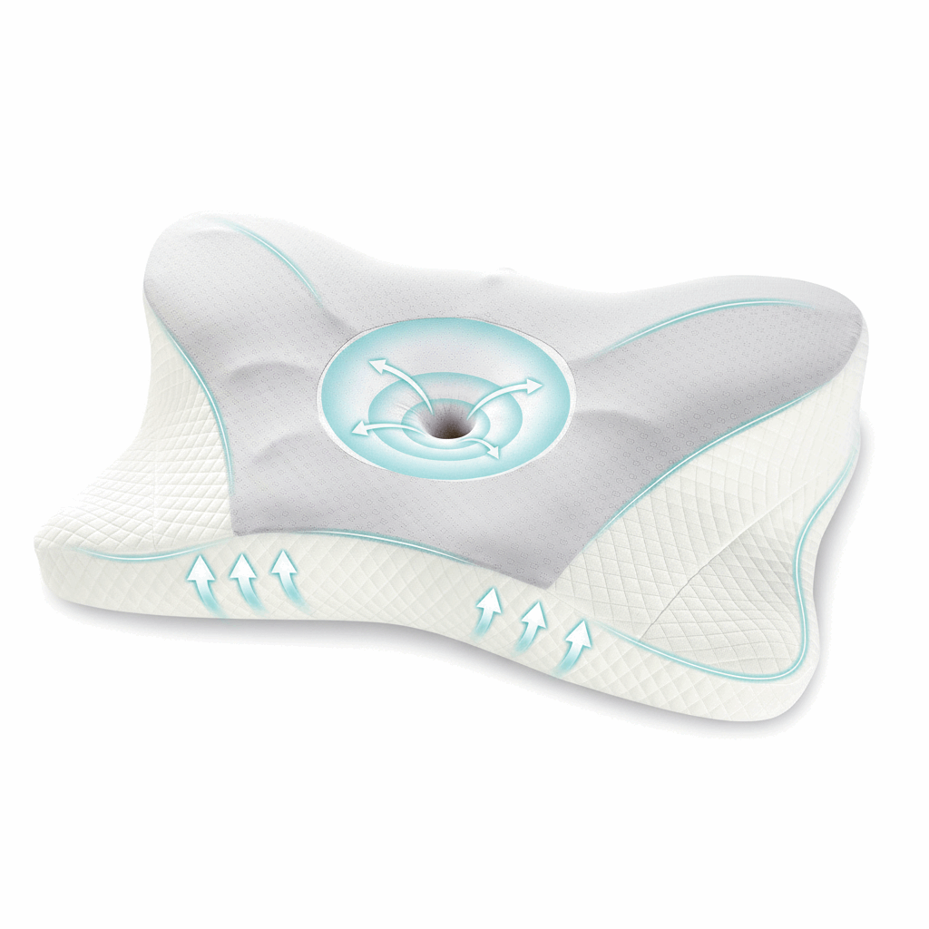 GIANNA Ergonomic Cervical Memory Foam Pillow for Neck and Shoulder Pain Relief, Cooling Contour Orthopedic Support Pillow with Breathable Washable Cover, Queen Size, Dark Gray