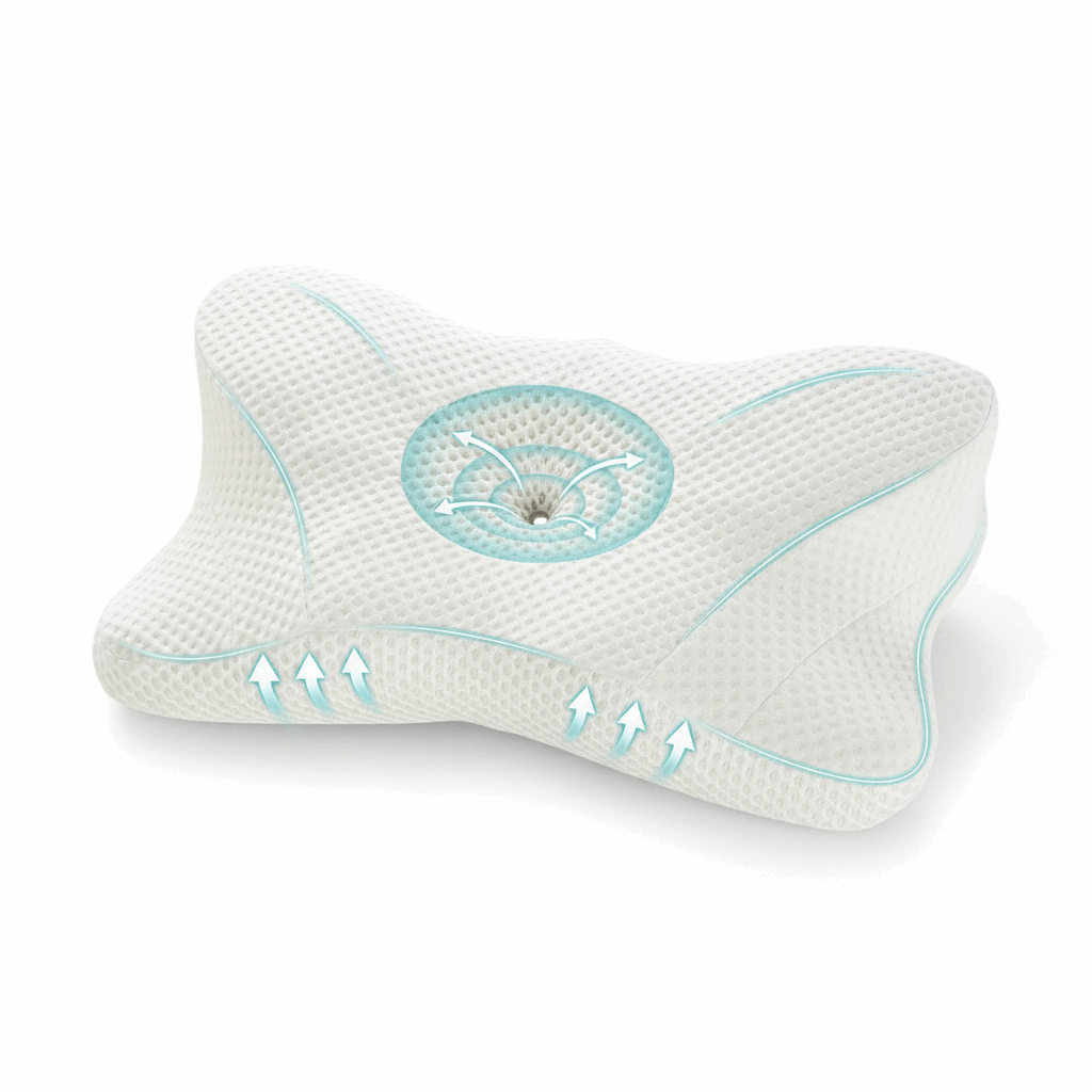 GIANNA Ergonomic Cervical Memory Foam Pillow for Neck and Shoulder Pain Relief, Cooling Contour Orthopedic Support Pillow with Breathable Washable Cover, Queen Size, Dark Gray