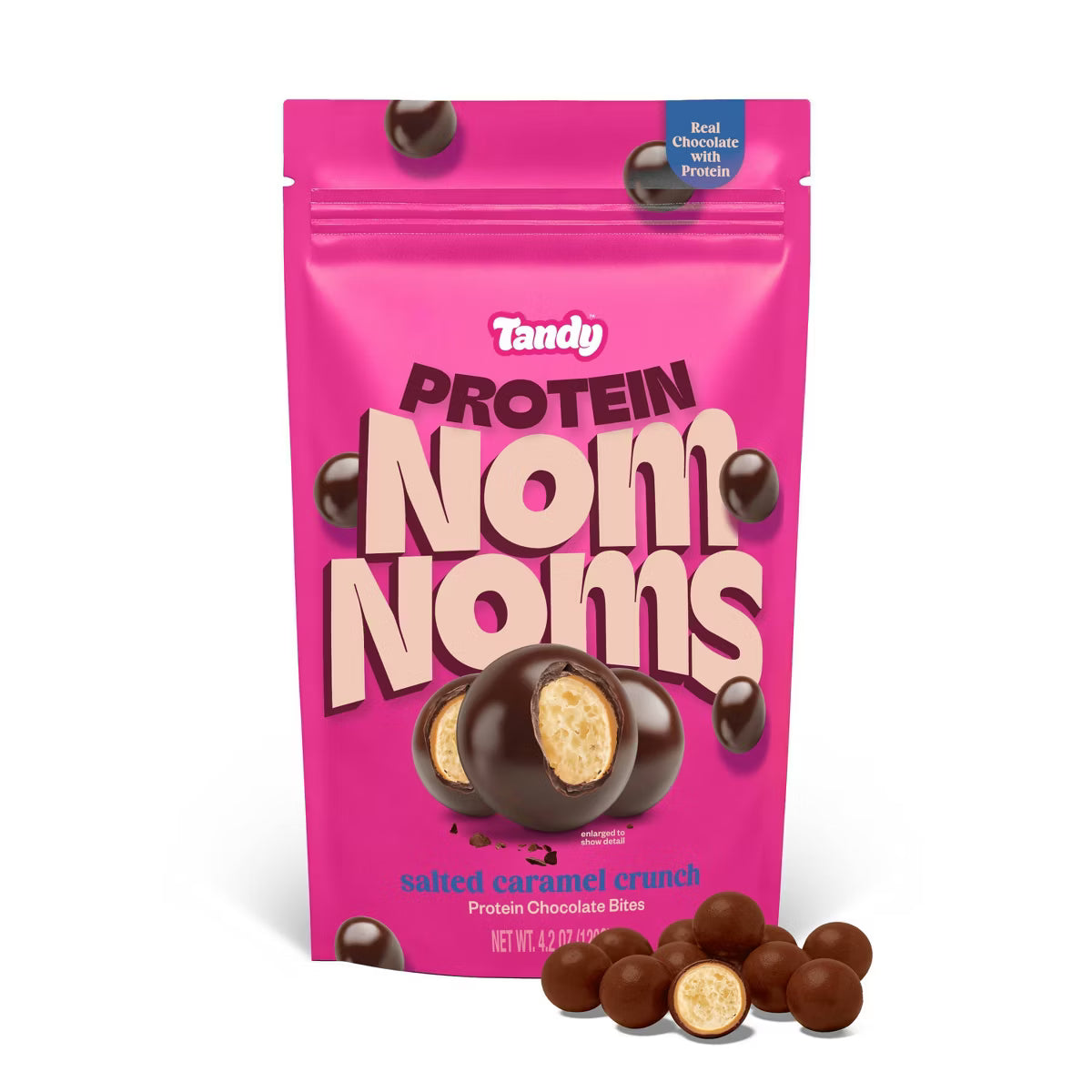 Tandy Chocolate Protein NomNoms - Salted Caramel Crunch - 4.2oz Pack of 6