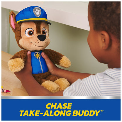 GUND PAW Patrol Official Chase Take Along Buddy Plush Toy, Premium Stuffed Animal for Ages 1 & Up, Blue/Brown, 13”