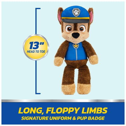GUND PAW Patrol Official Chase Take Along Buddy Plush Toy, Premium Stuffed Animal for Ages 1 & Up, Blue/Brown, 13”