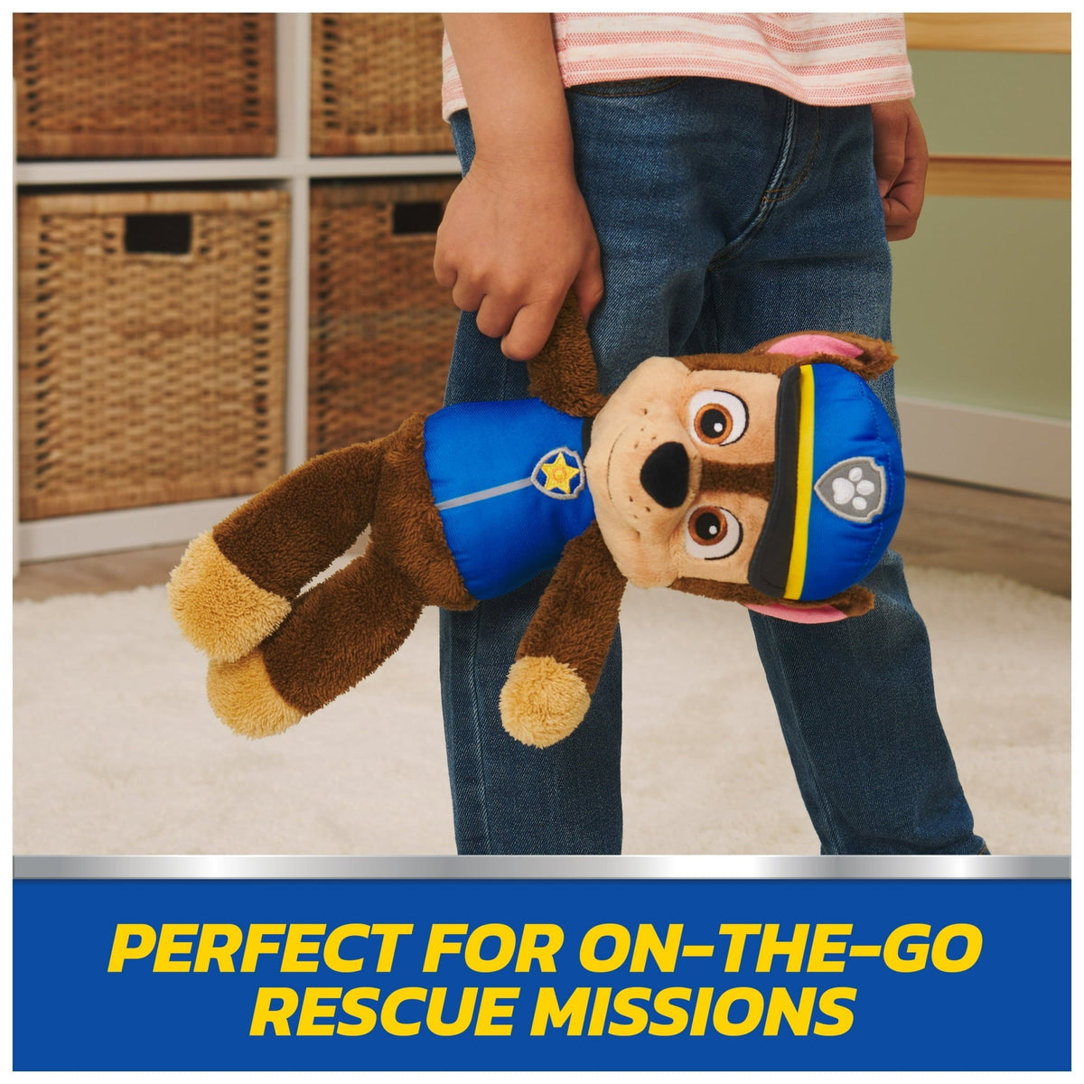 GUND PAW Patrol Official Chase Take Along Buddy Plush Toy, Premium Stuffed Animal for Ages 1 & Up, Blue/Brown, 13”