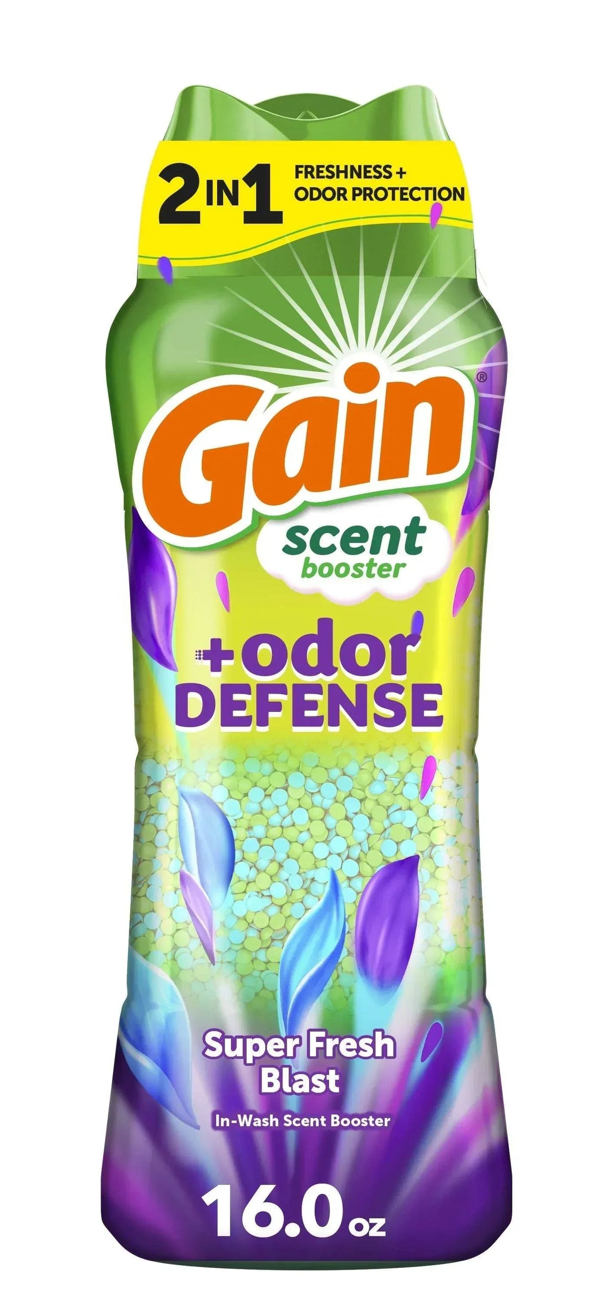 Gain Odor Defense 2-in-1 In-Wash Laundry Scent Booster Beads, Super Fresh Blast Scent, 4.8 oz