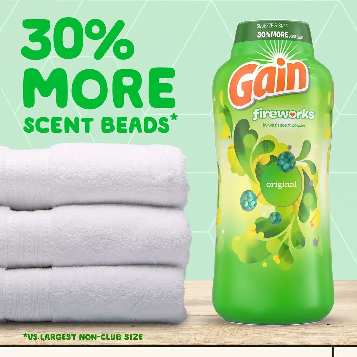 Gain Fireworks In-Wash Scent Booster Beads, Original Scent, 39.9 oz