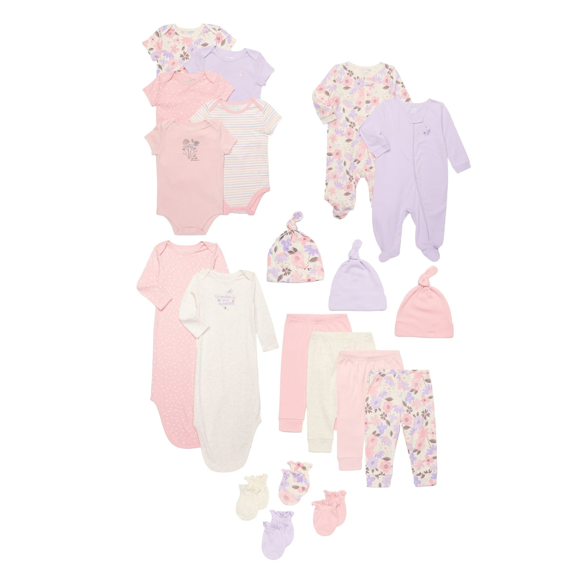 Garanimals Newborn Baby Boys & Girls Cotton Gift Set, Sizes Newborn-6/9 Months, 20-Piece