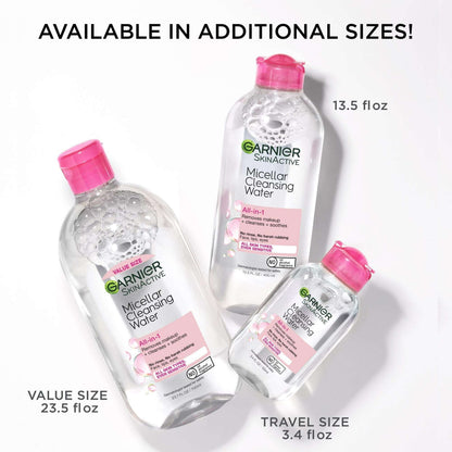 Garnier SkinActive Micellar Cleansing Water All in 1 Makeup Remover, Face Cleanser