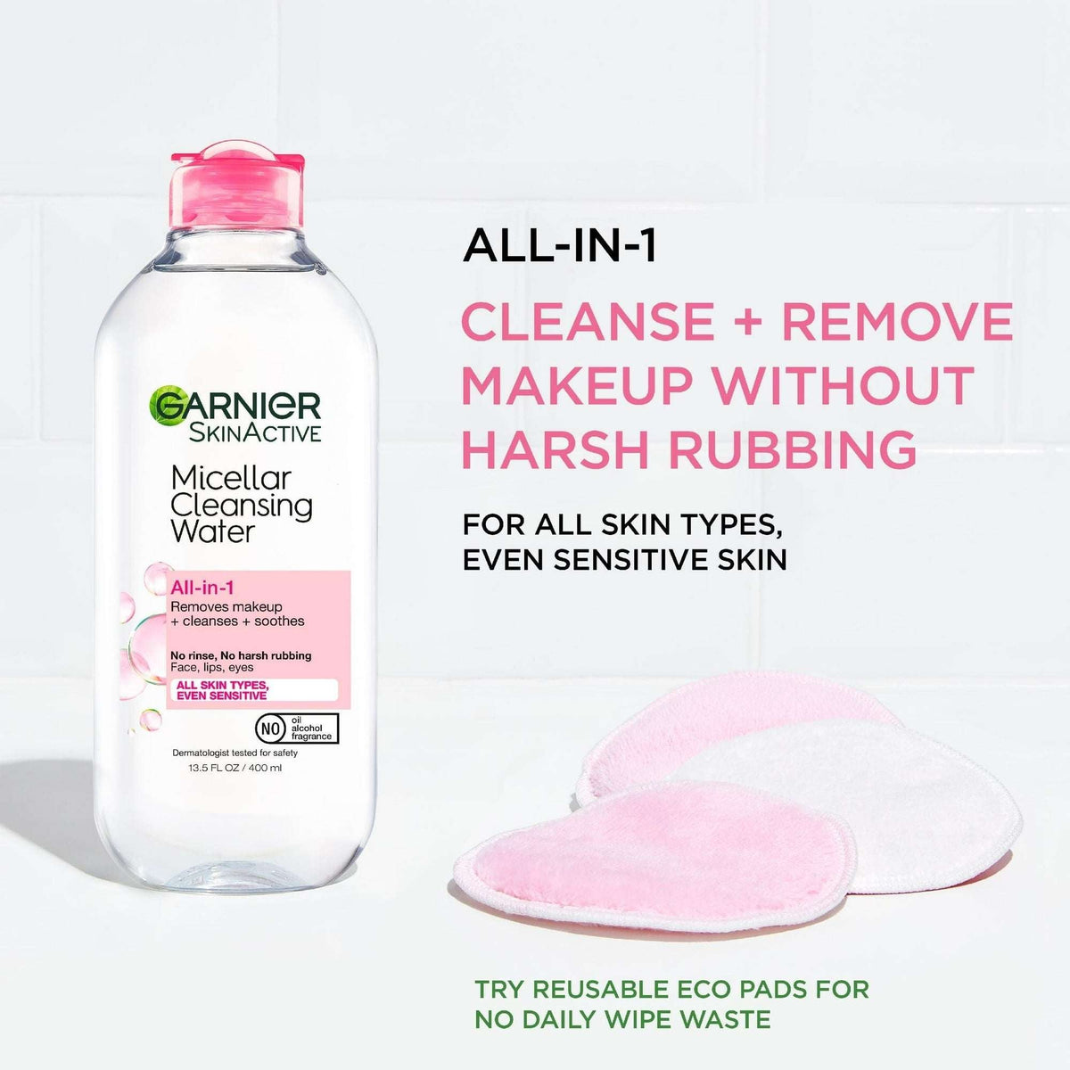 Garnier SkinActive Micellar Cleansing Water All in 1 Makeup Remover, Face Cleanser