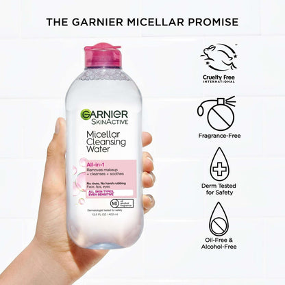 Garnier SkinActive Micellar Cleansing Water All in 1 Makeup Remover, Face Cleanser
