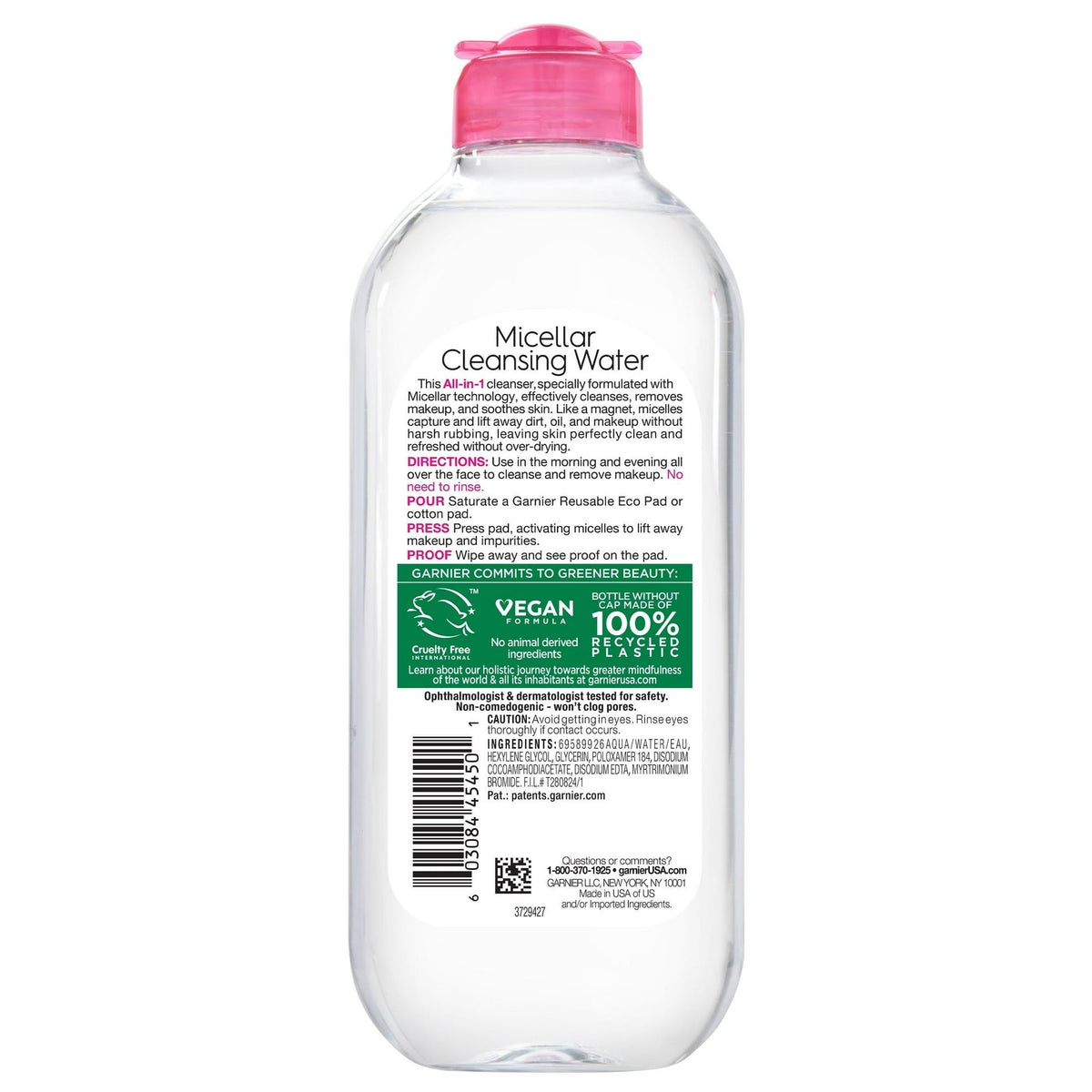 Garnier SkinActive Micellar Cleansing Water All in 1 Makeup Remover, Face Cleanser