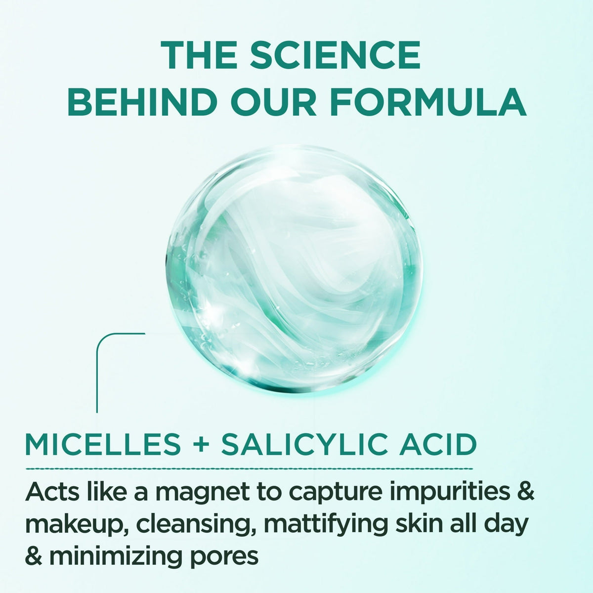 Garnier SkinActive Micellar Cleansing Water All in 1 Salicylic Acid Pore Minimizer Makeup Remover, Face Cleanser, 13.5 fl oz