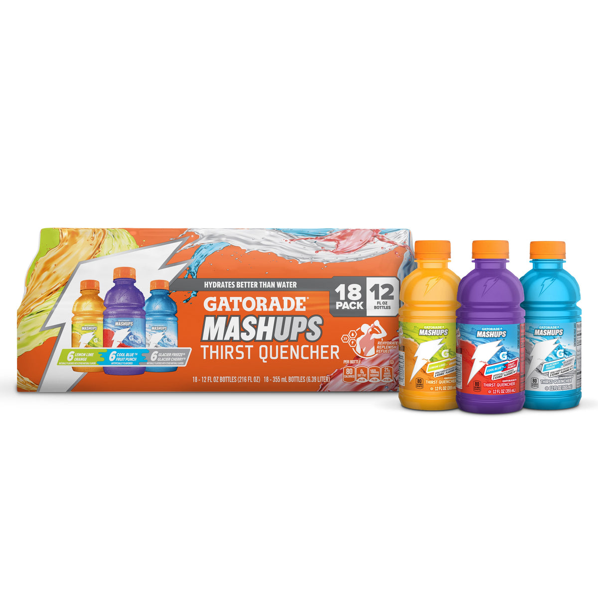 Gatorade Sports Drinks, Grape, Strawberry and Berry Flavored Variety Pack, 12 fl oz, 18 Count Bottles