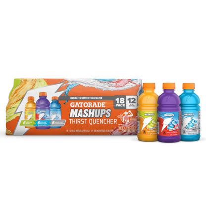 Gatorade Sports Drinks, Grape, Strawberry and Berry Flavored Variety Pack, 12 fl oz, 18 Count Bottles