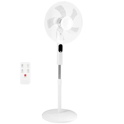 Gianna Quiet Pedestal Fan with Remote, Standing Floor Fan for Bedroom, Home Office - 15H Timer, 3 Speed & 3 Wind Modes, 80°Oscillating, Adjustable Height，Black