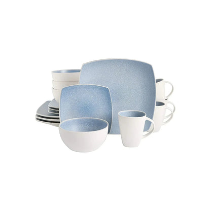 Gibson Soho Lounge Square 16-Piece Dinnerware Set - Black