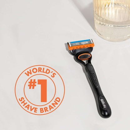Gillette Fusion5 Manual Razor Blade Men, 1 Handle and 5 Blade Refills, Black